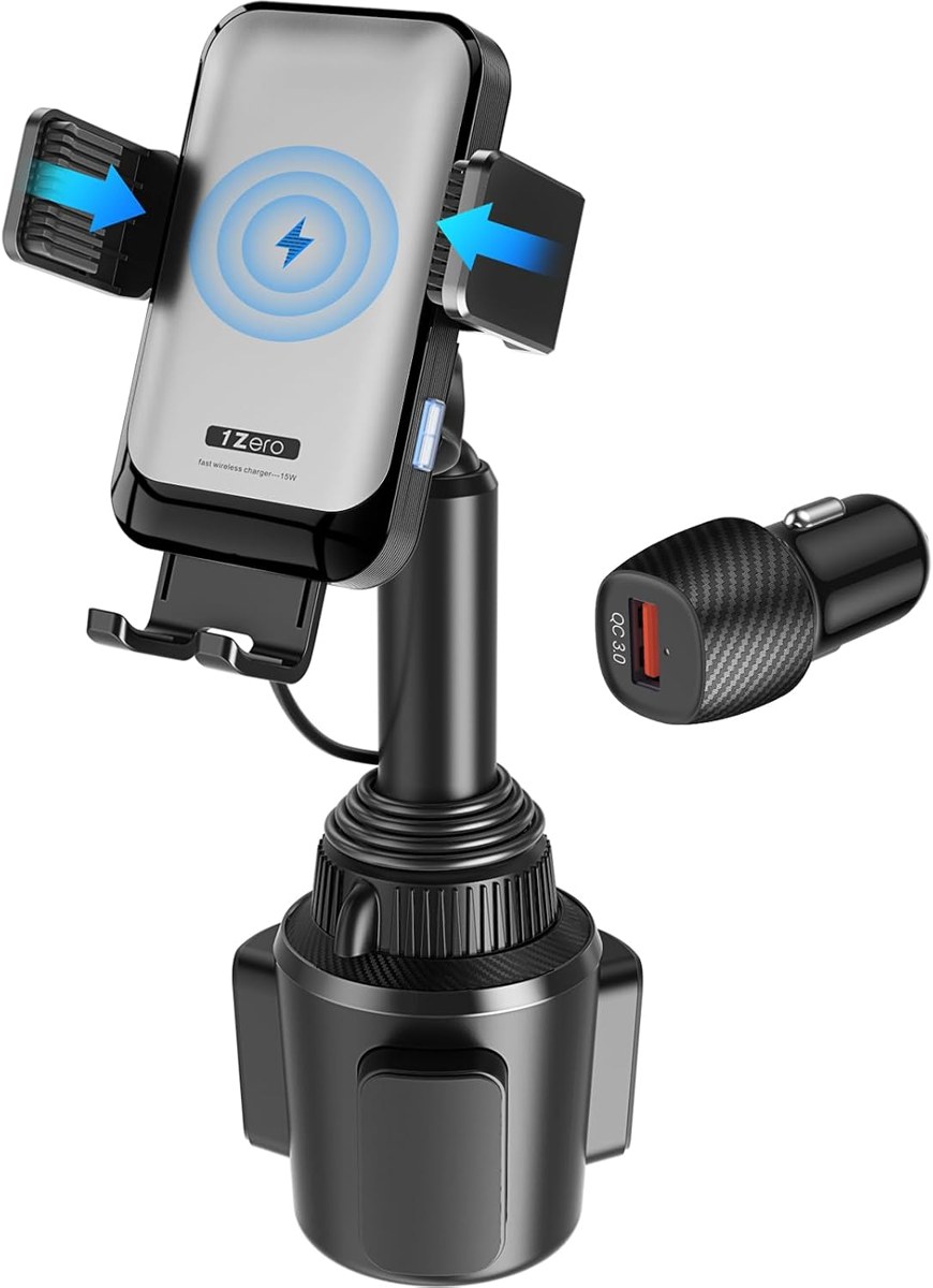 1Zero Auto-Clamping 15W Wireless Charger Cup Holder Mount