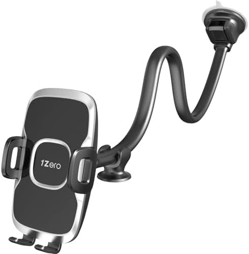 1Zero Gooseneck Phone Holder for Car and Truck, 14-Inch Arm, Classic clamp