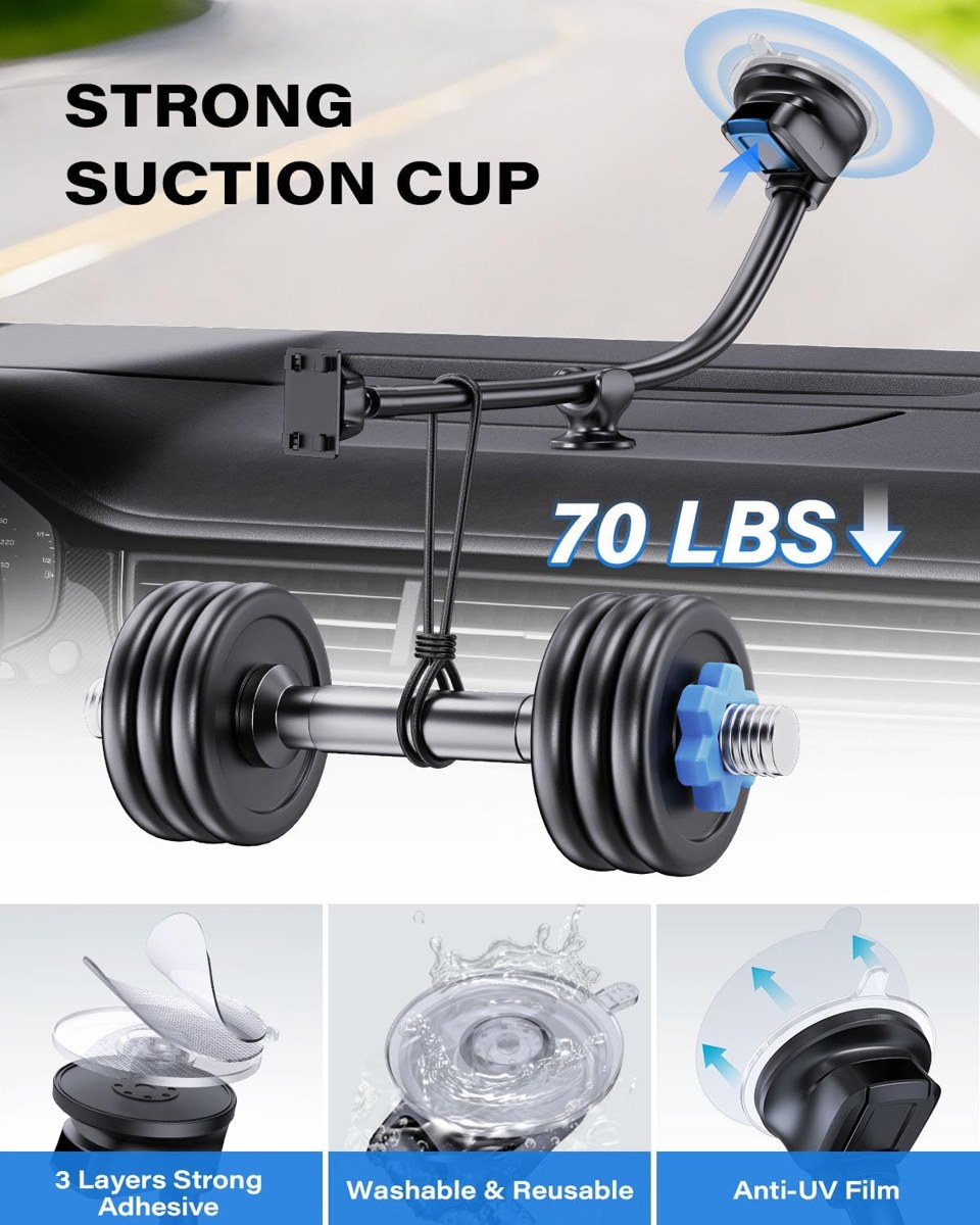 1Zero 14-Inch Long Arm Windshield Mount for CarPlay Screens: Where it works