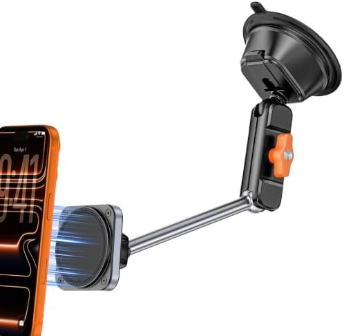 1Zero Long Arm Magnetic Car Mount with 80 lb Vacuum Suction, 10.7 in arm