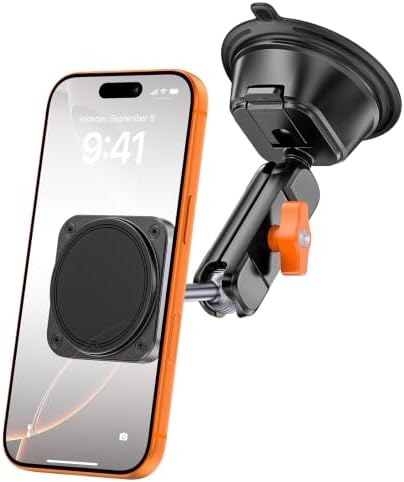 1Zero Long Arm Magnetic Car Mount with 80 lb Vacuum Suction, 7.9 in arm