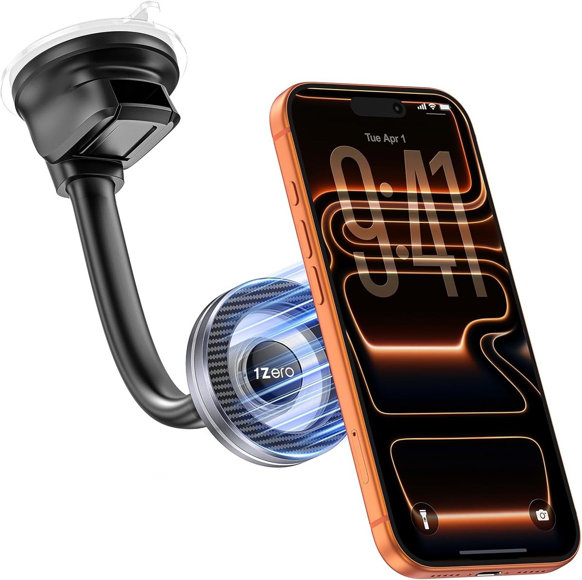 1Zero MagSafe Car Phone Mount with One-Button Suction Lock
