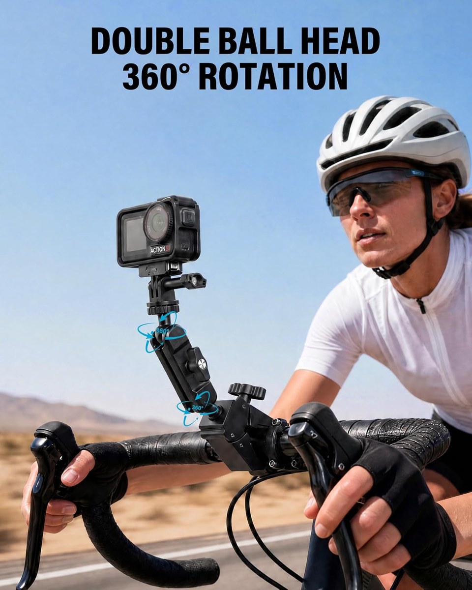 1Zero Super Clamp Mount with 360° Dual Ball Head: Clamps 0.5–2 in tubes and edges