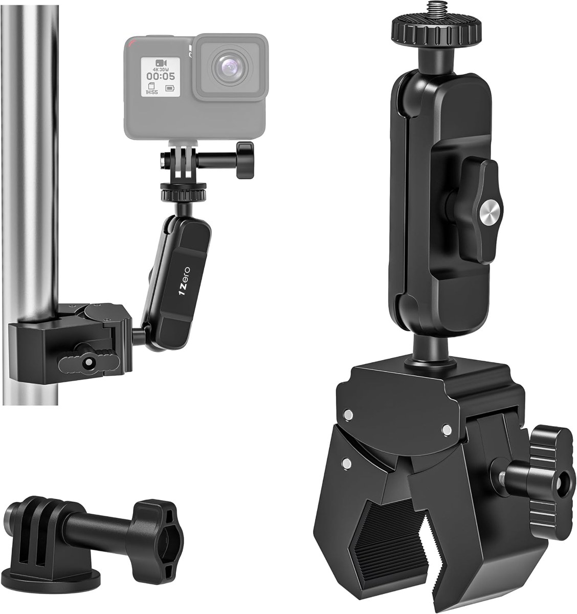 1Zero Super Clamp Mount with 360° Dual Ball Head
